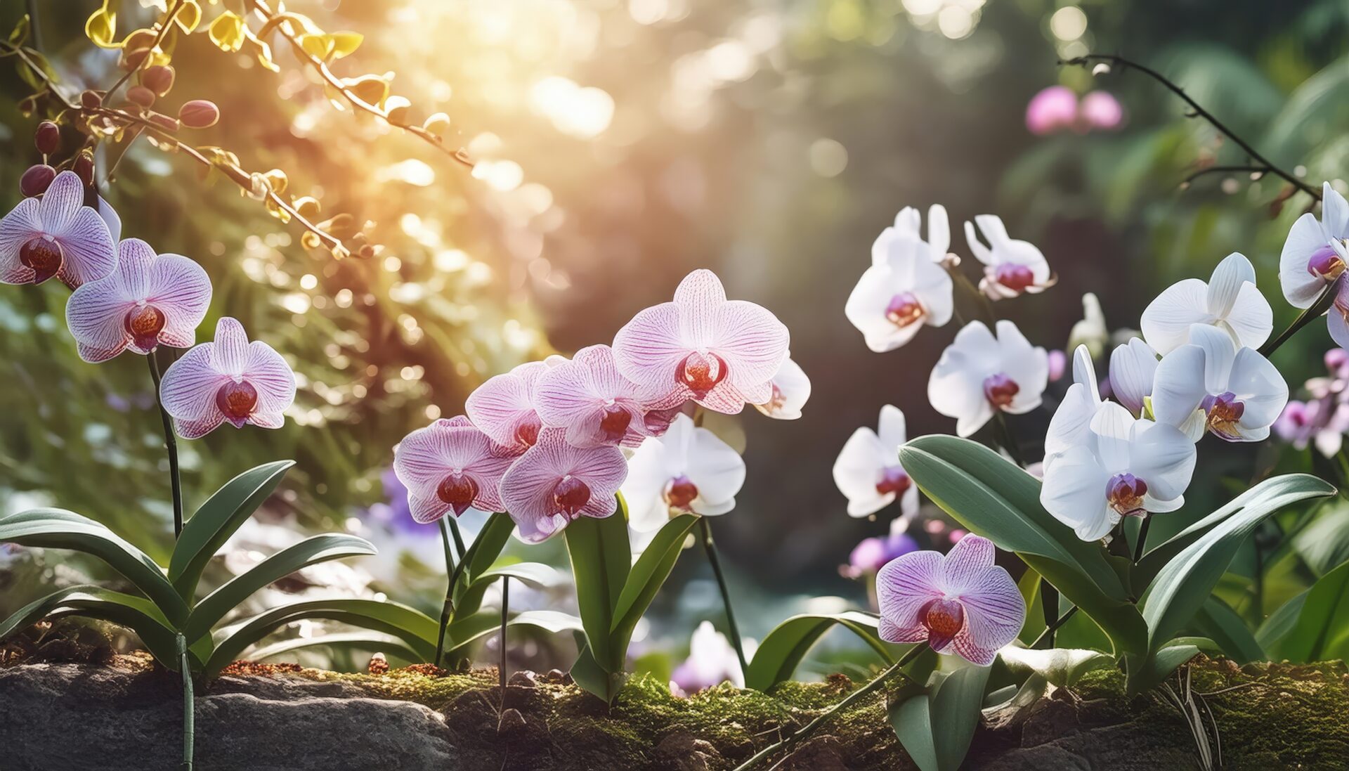 光の中の蘭の花