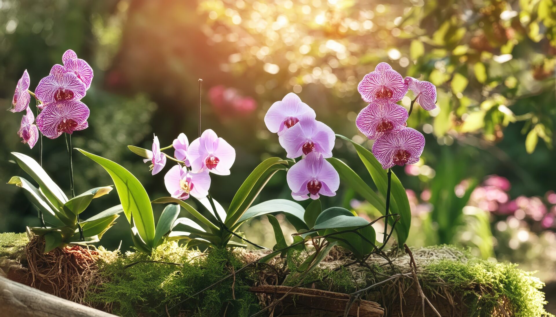 木漏れ日の蘭の花