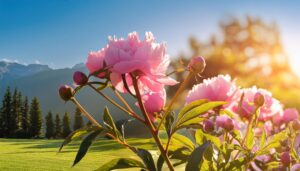 クローズアップの芍薬