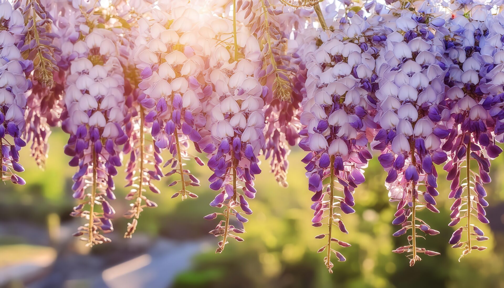 藤の花と柔らかい光