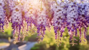 藤の花と柔らかい光