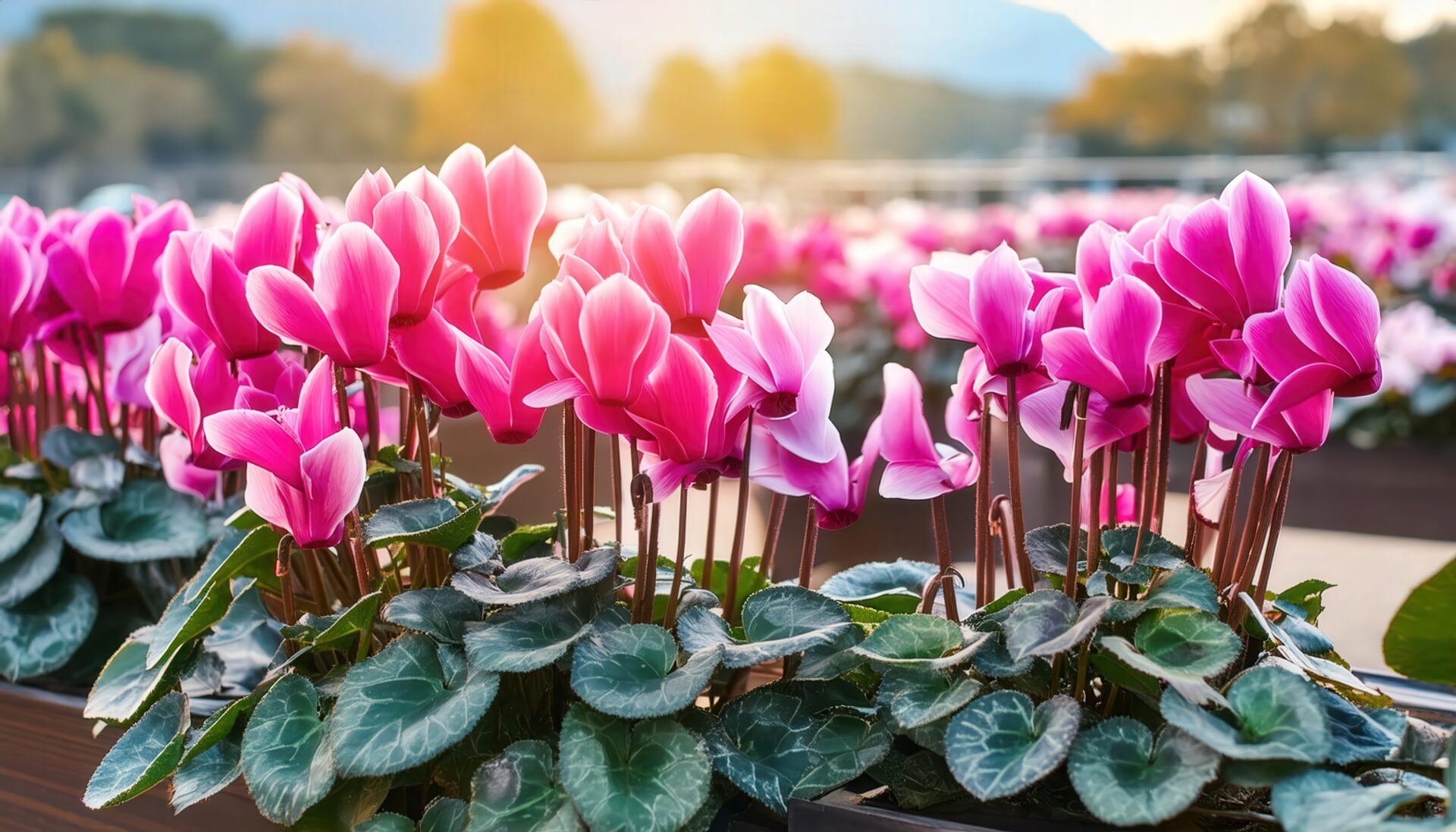 鉢植えのシクラメン