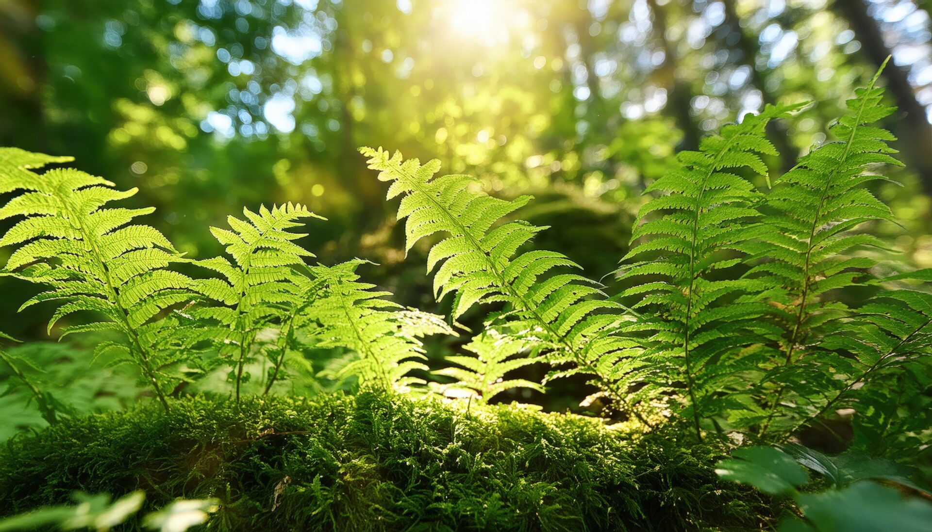 森林のシダ植物