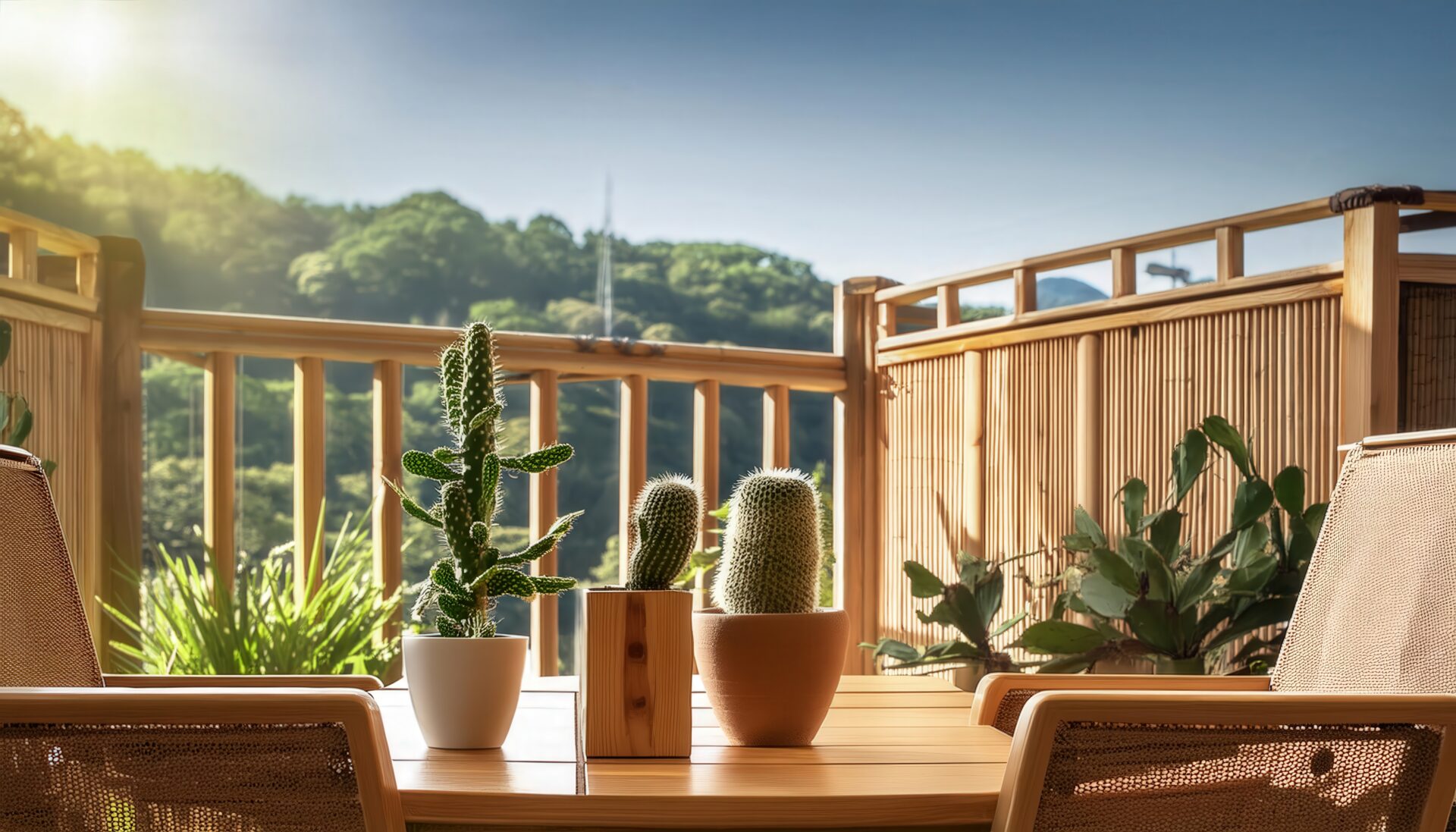 テラスのサボテン