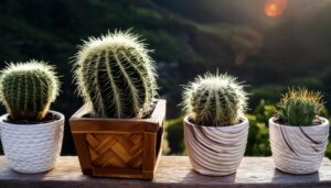 サボテンと木製フェンス