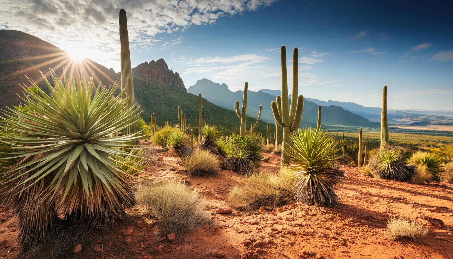 砂漠とサボテンの風景