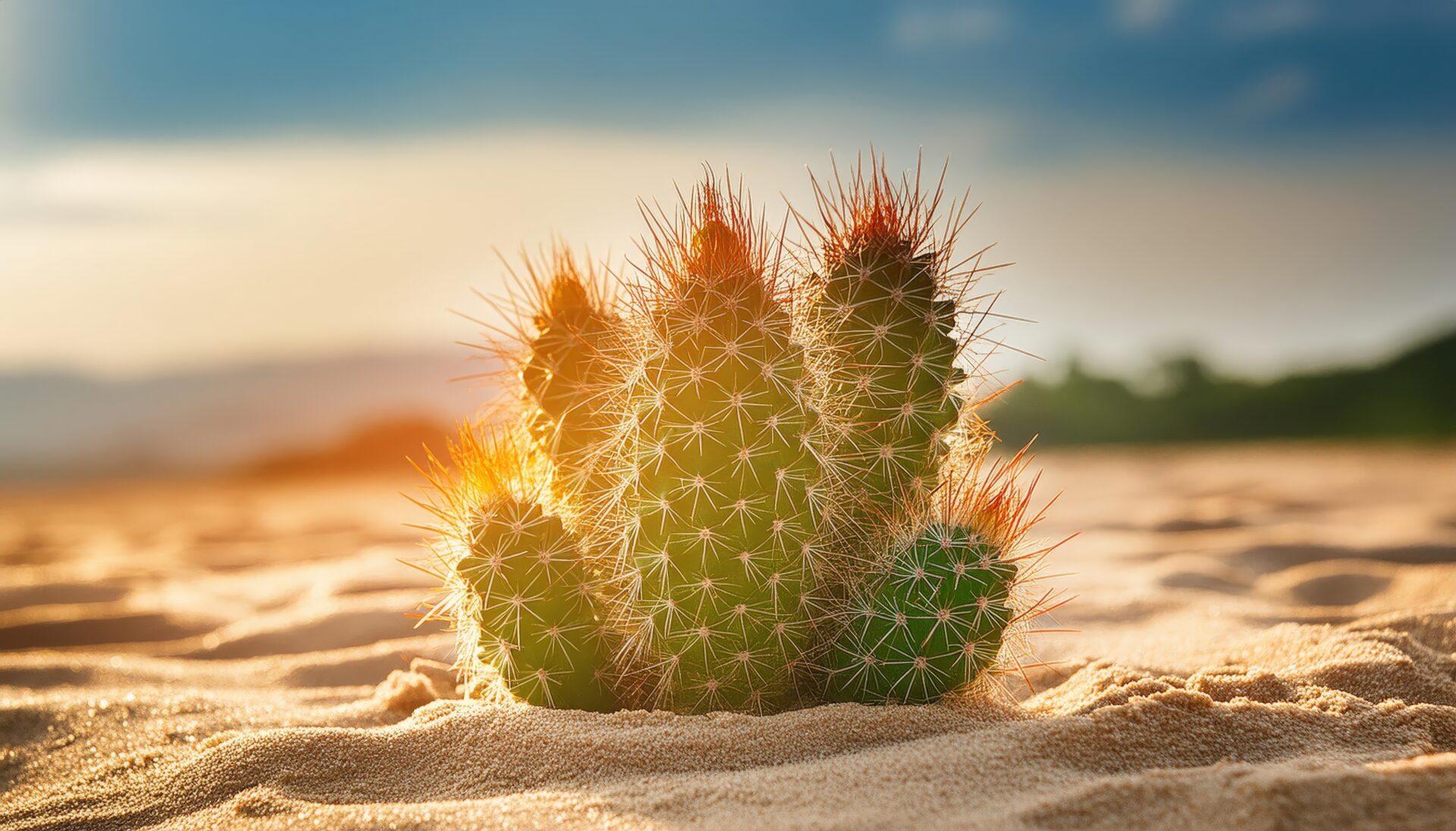 日差しを浴びるサボテン