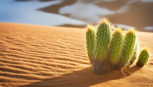 砂丘に群生するサボテン