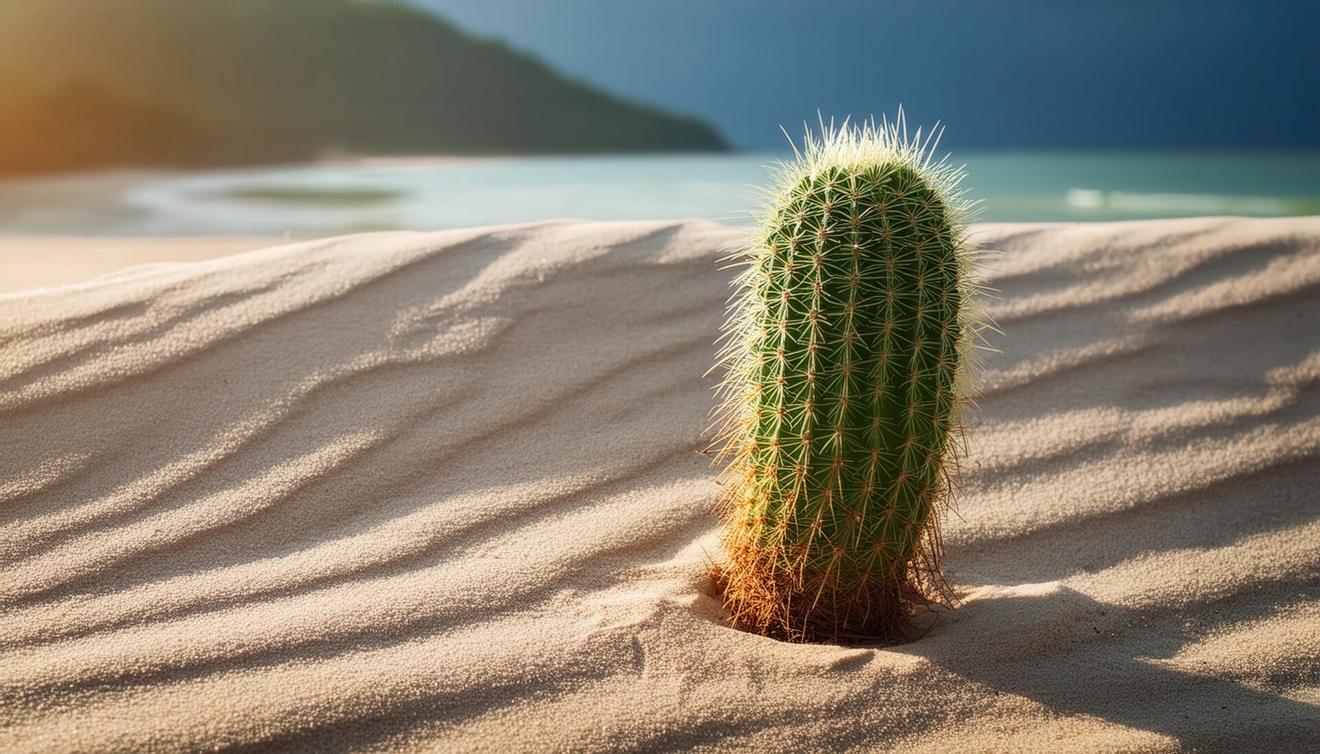 砂丘に立つサボテン