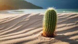 砂丘に立つサボテン