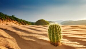 砂丘に咲くひとつのサボテン