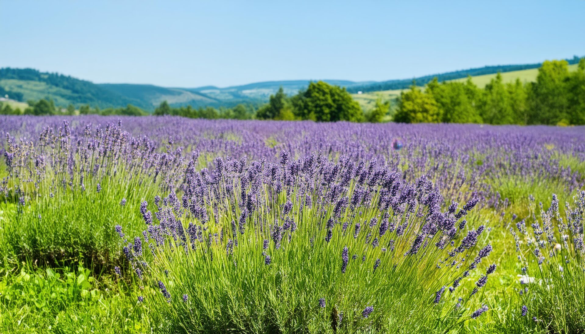 ラベンダー畑と青空