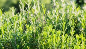 緑に輝くローズマリー