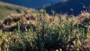 山の中のローズマリー