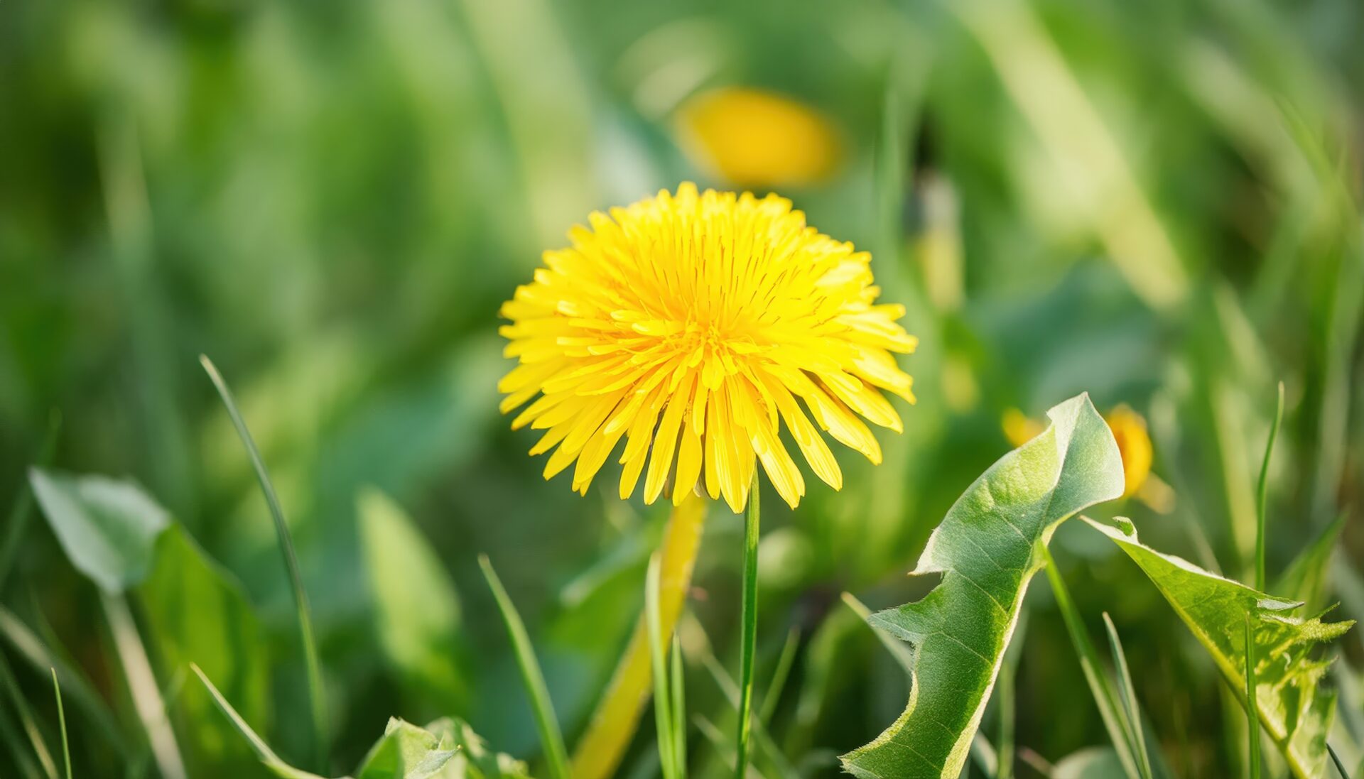 たんぽぽの花と葉
