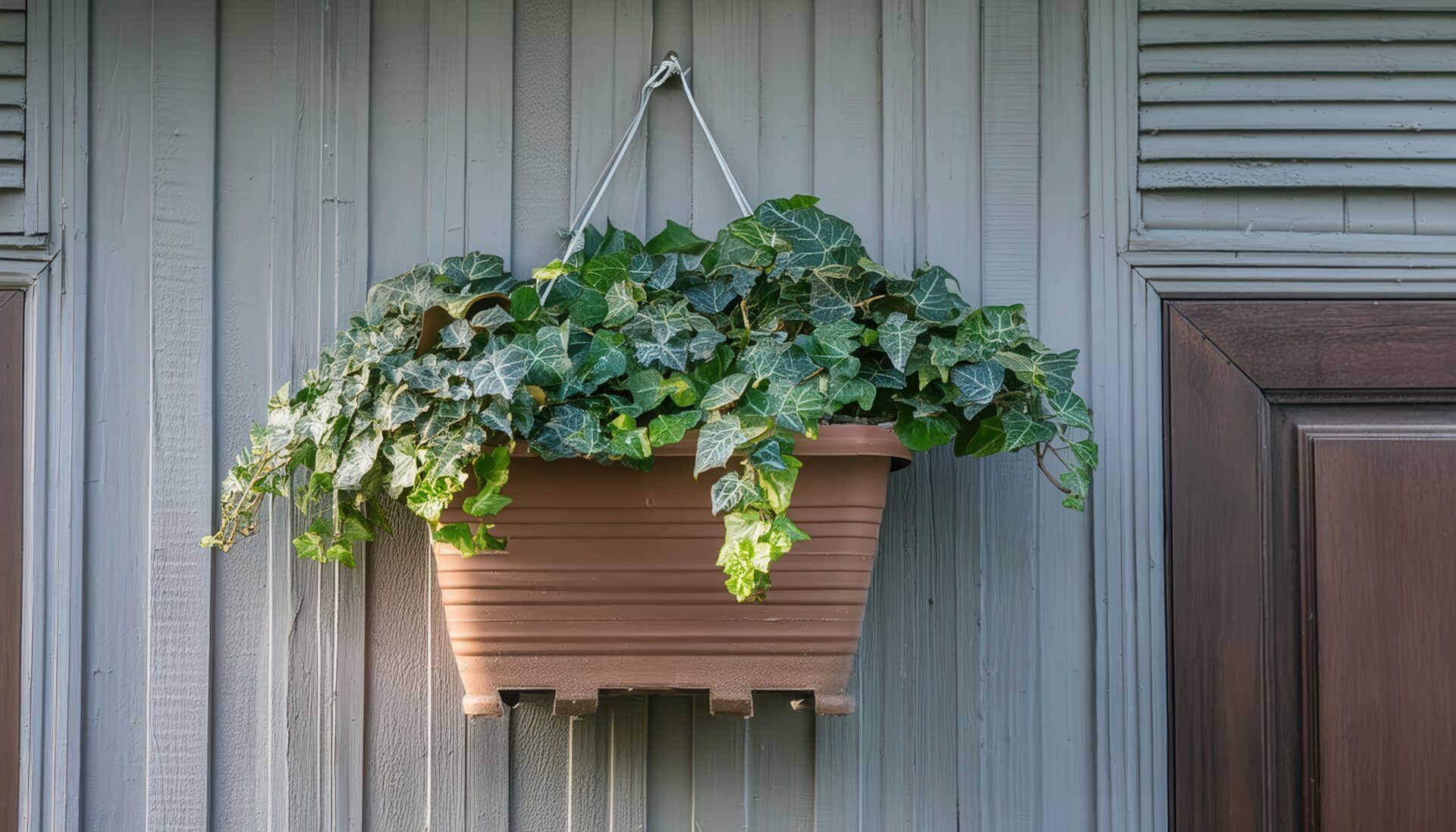 木壁にかけられたアイビー