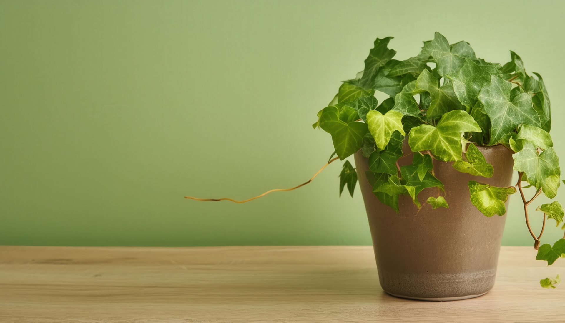 グリーン背景に置かれたアイビー