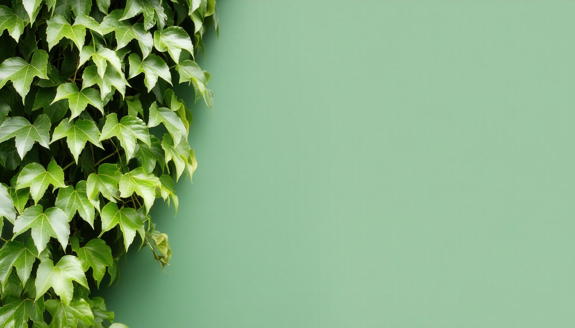 緑の壁を背景にしたアイビー