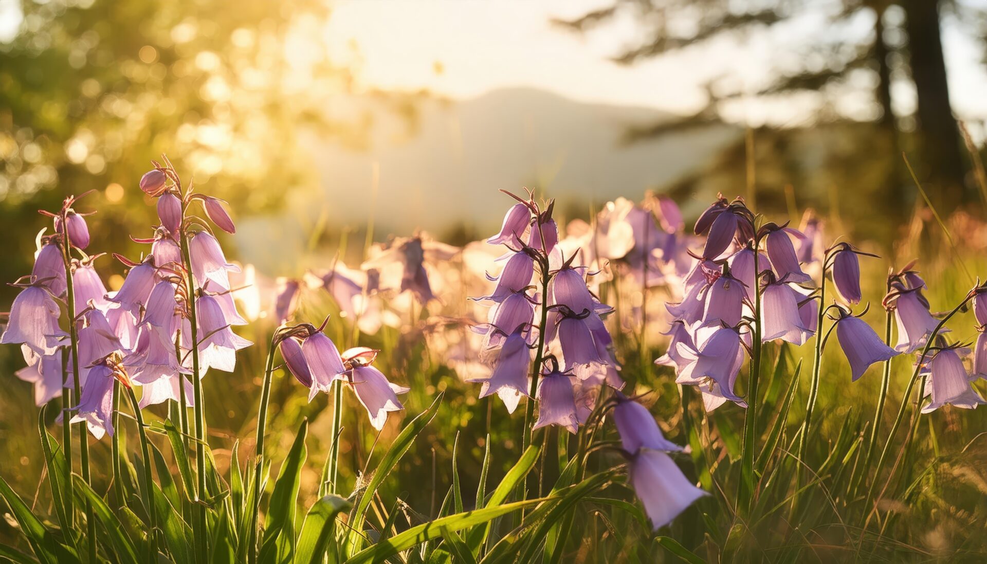 草原に咲くベル型の花