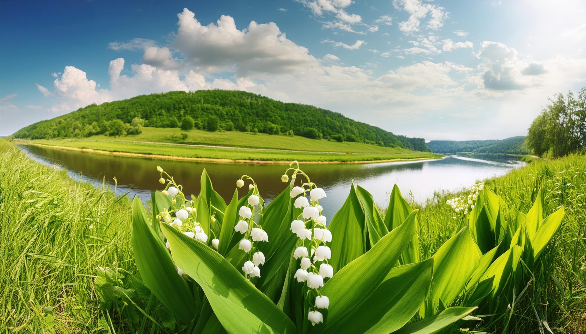 曲がり川とスズラン