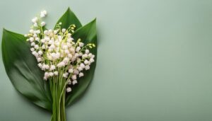 鈴蘭の花束と緑背景