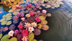 カラフルな睡蓮の群生