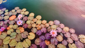 幻想的な色合いの睡蓮