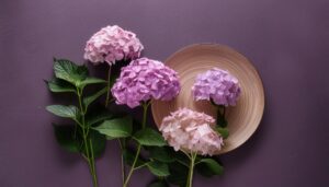 紫陽花のフラットレイ