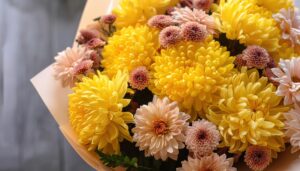 菊の花束アレンジメント