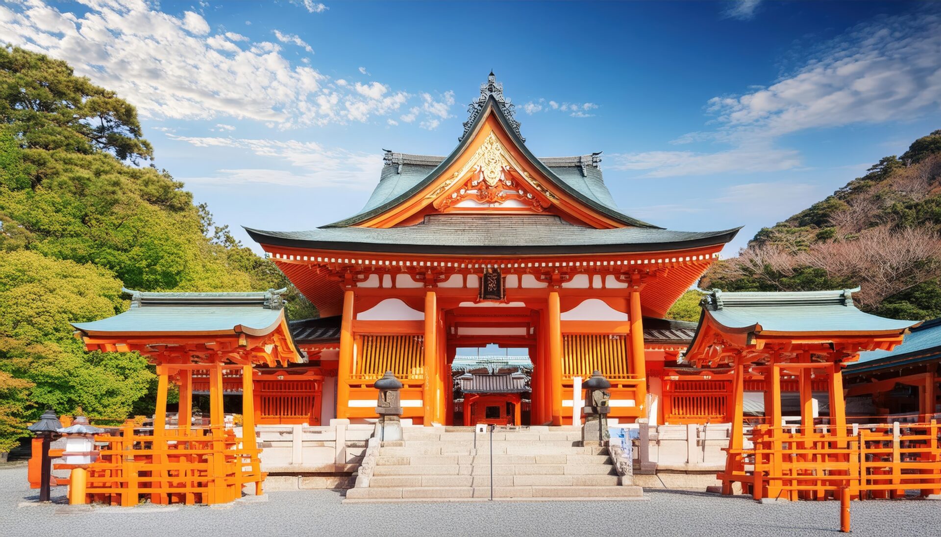 日本の神社の正面