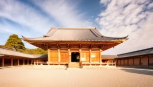晴れた日の古い仏教寺院
