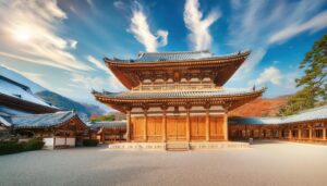 山に囲まれた仏教寺院