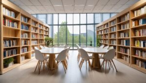 緑あふれる図書館スペース