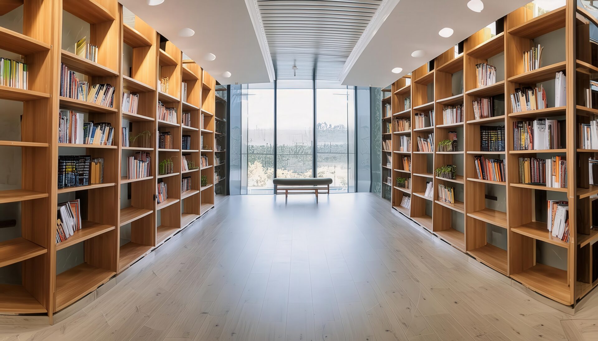 明るく開放的な図書館