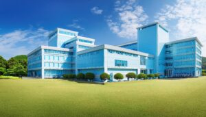 近未来的な教育施設の建物