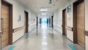 明るい病院の廊下空間