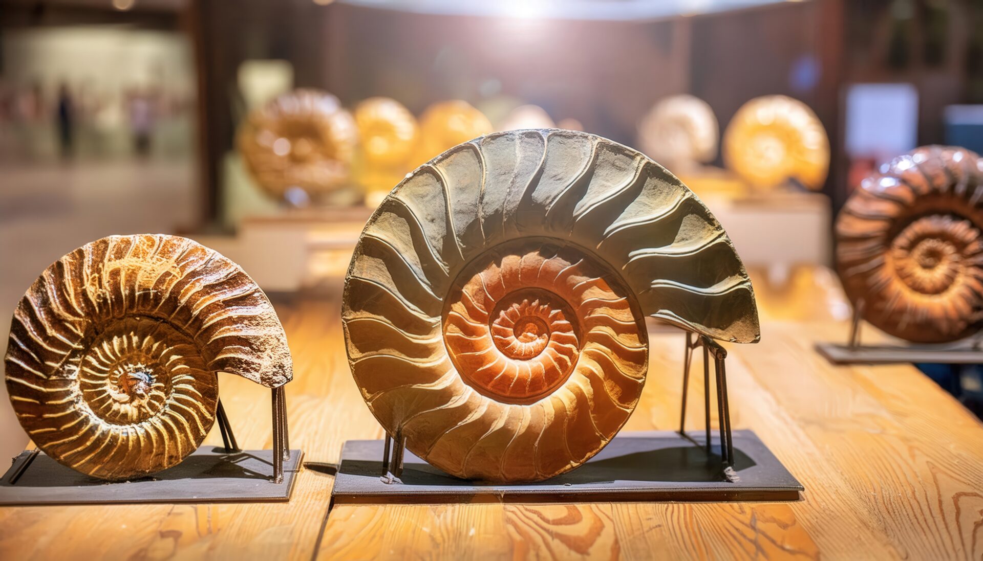 博物館の化石展示風景