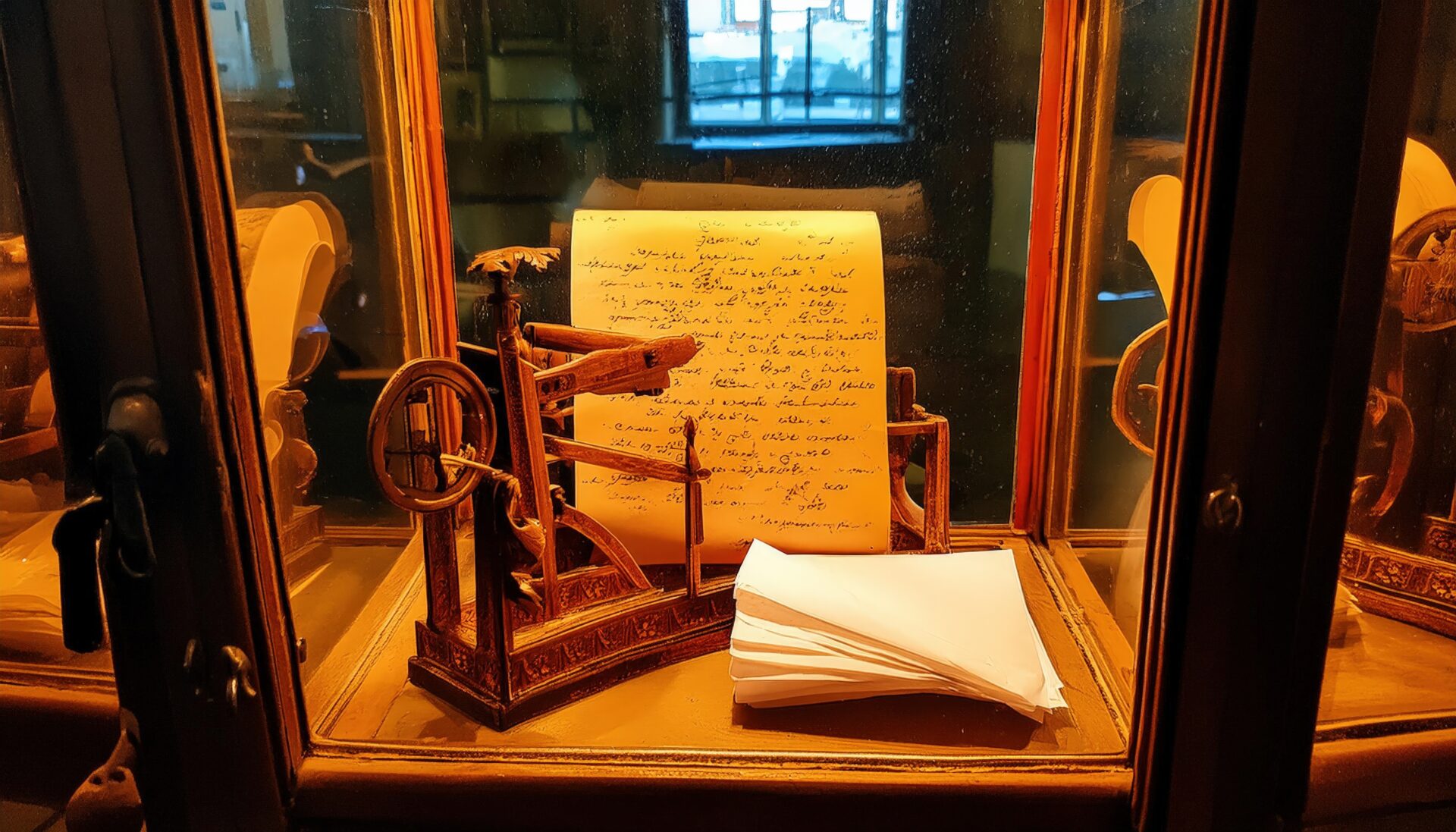 歴史的な筆記装置と手稿