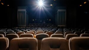 映画館のシートとスクリーン