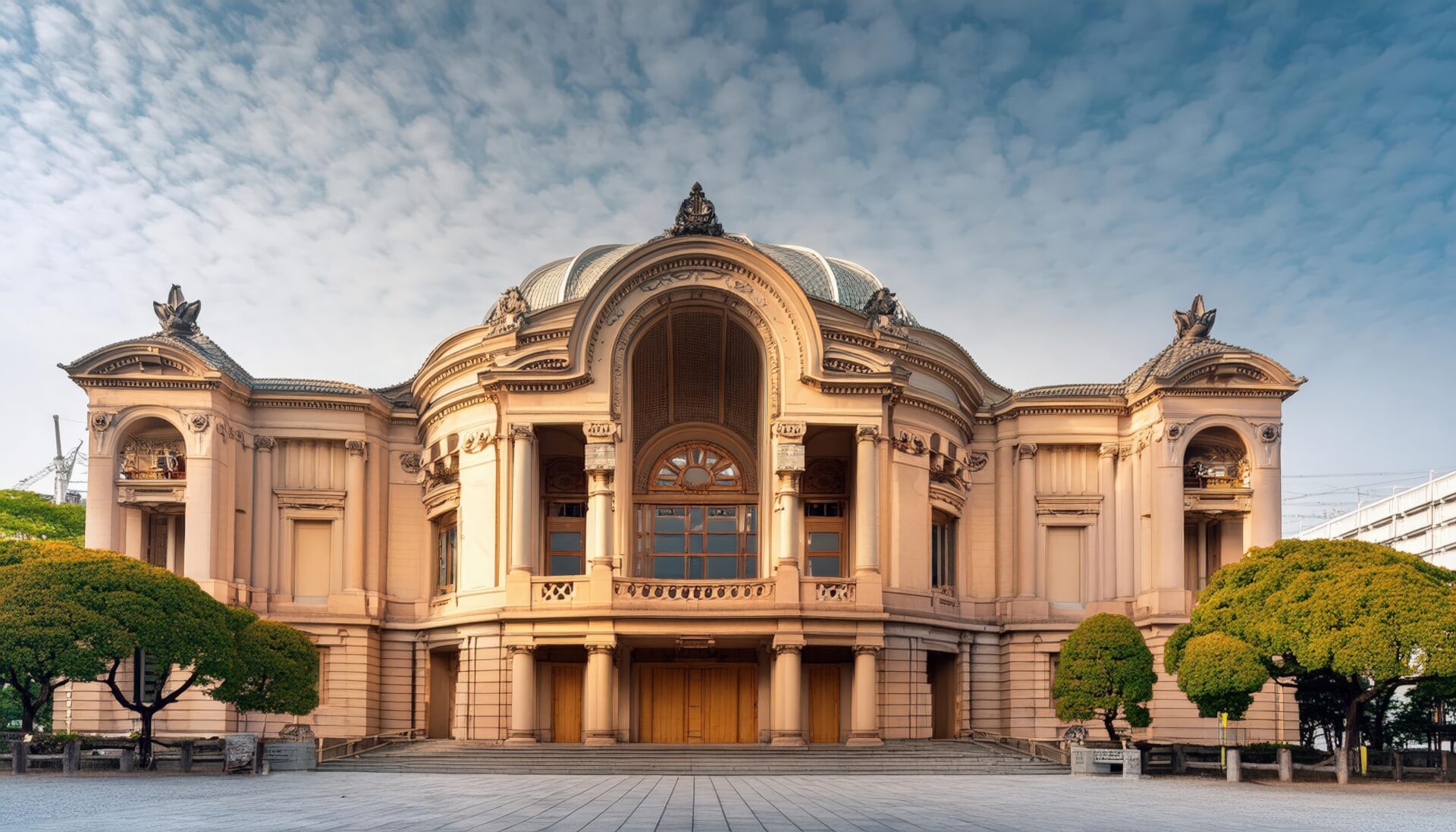 装飾豊かな文化施設の正面