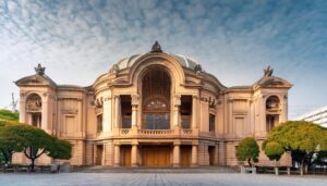 装飾豊かな文化施設の正面