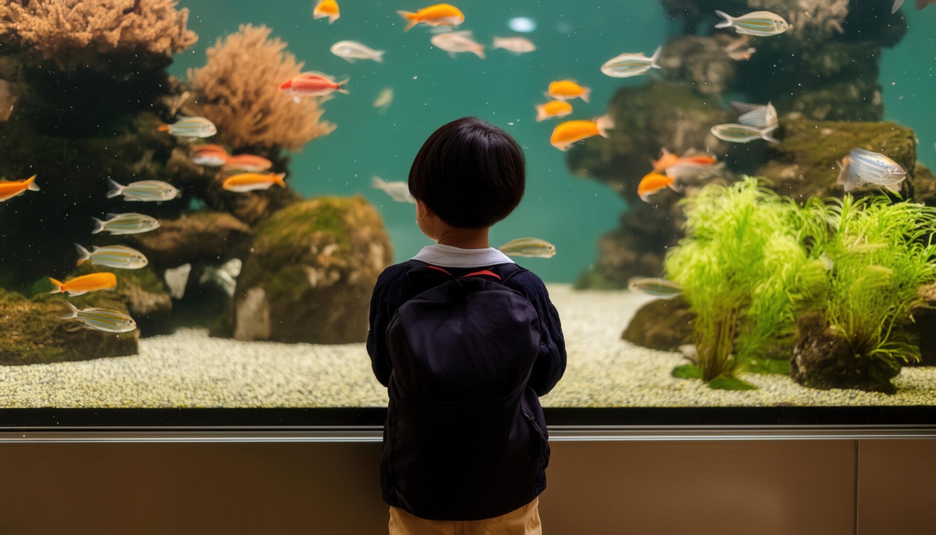 色とりどりの魚と水中世界