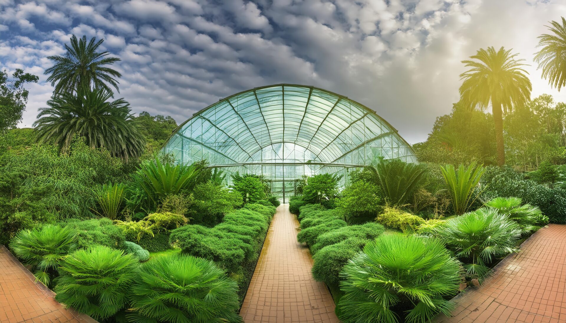 ガラスドーム型温室の外観