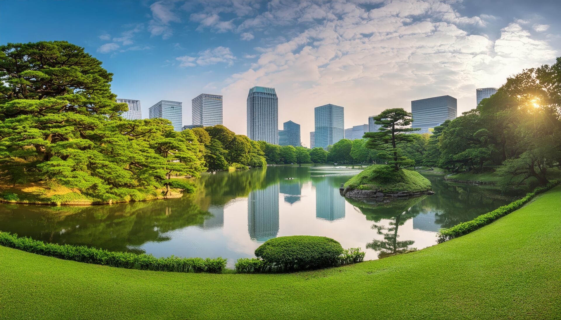 都市と調和する日本庭園