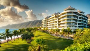 南国の海辺のリゾートホテル