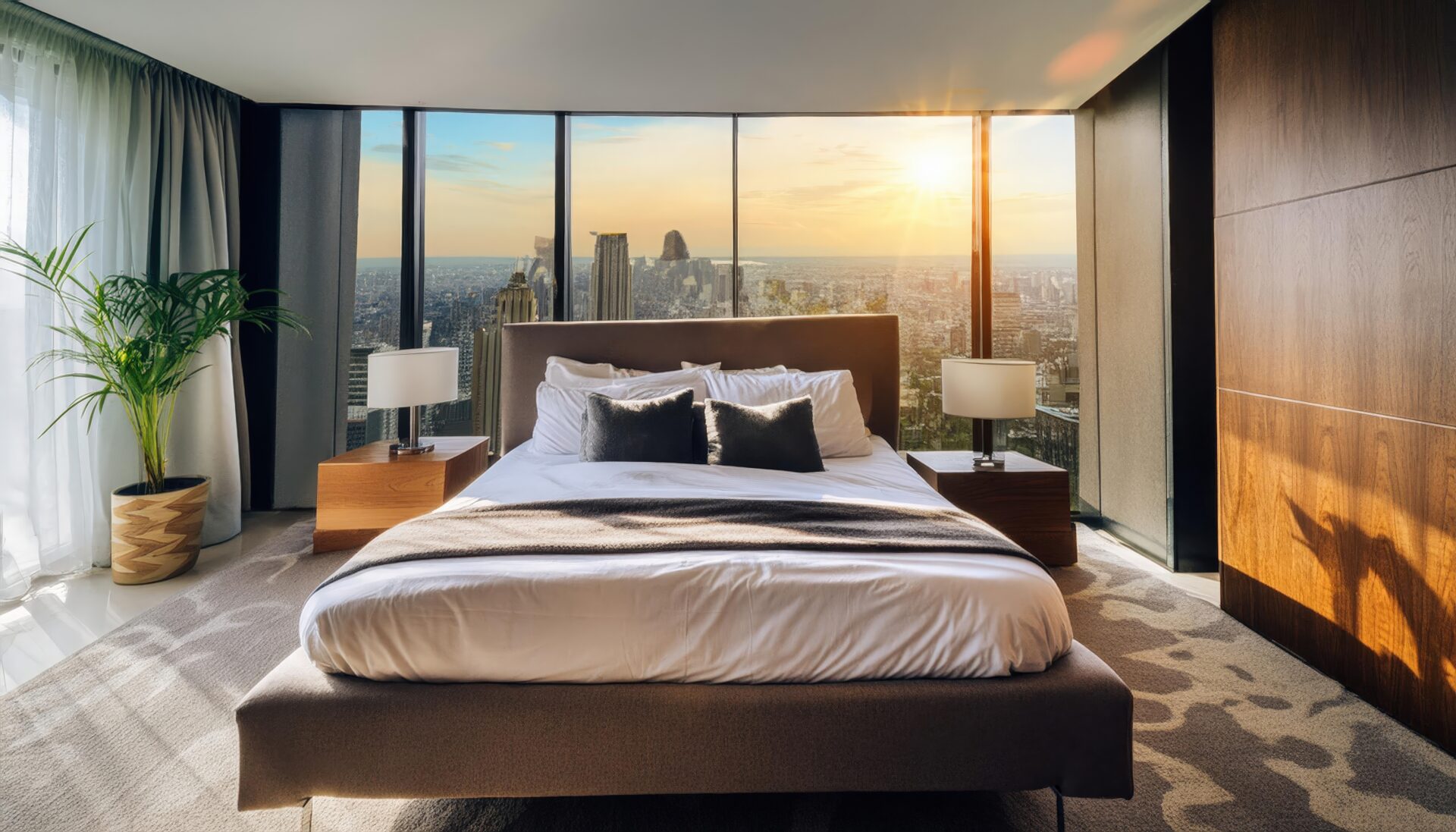 サンセットとベッドルームの絶景