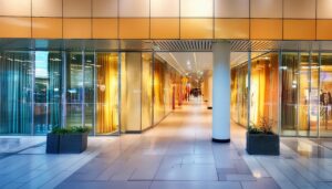 商業施設内の明るい通路