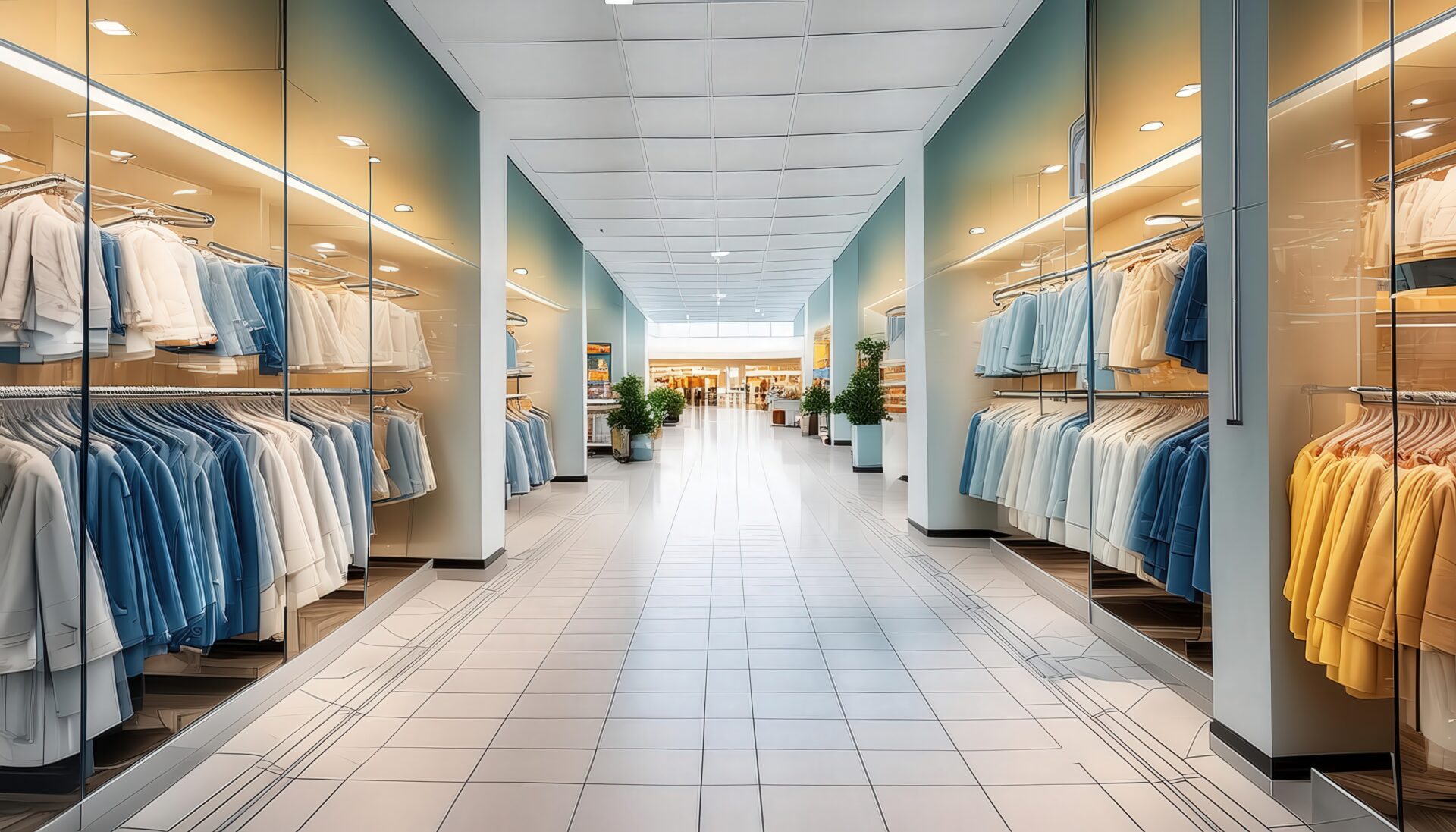ショッピングモール内の衣料品店