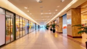 商業施設内の落ち着いた雰囲気の通路