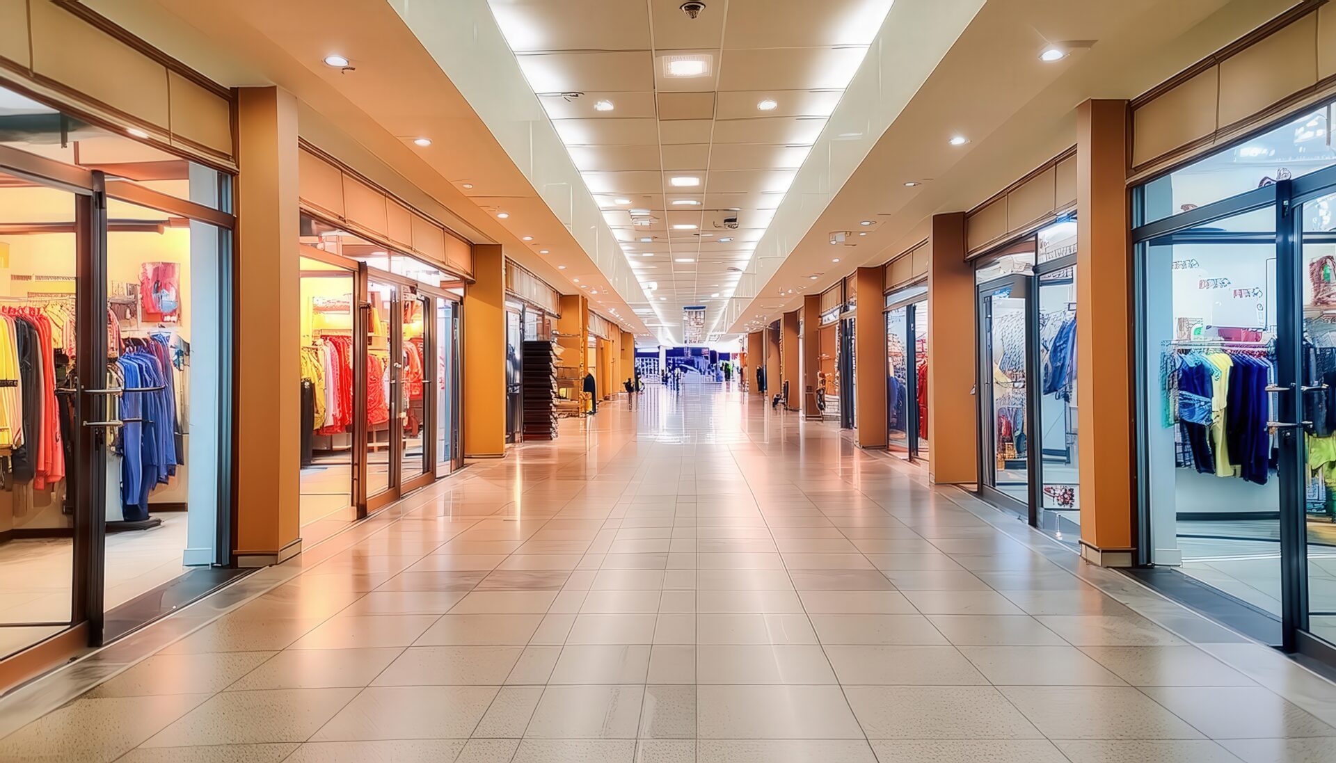 アパレルショップが並ぶショッピングモール